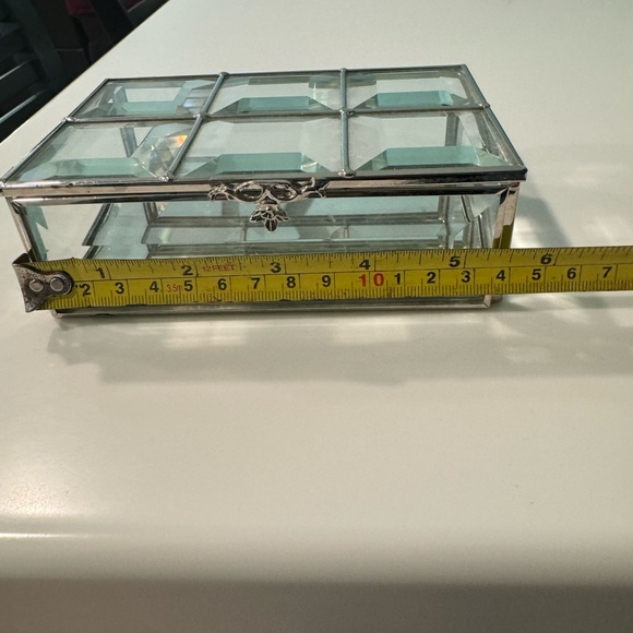 Nicole Miller Jewelry Trinket Box Beveled Glass Mirrored - Picture 7 of 11